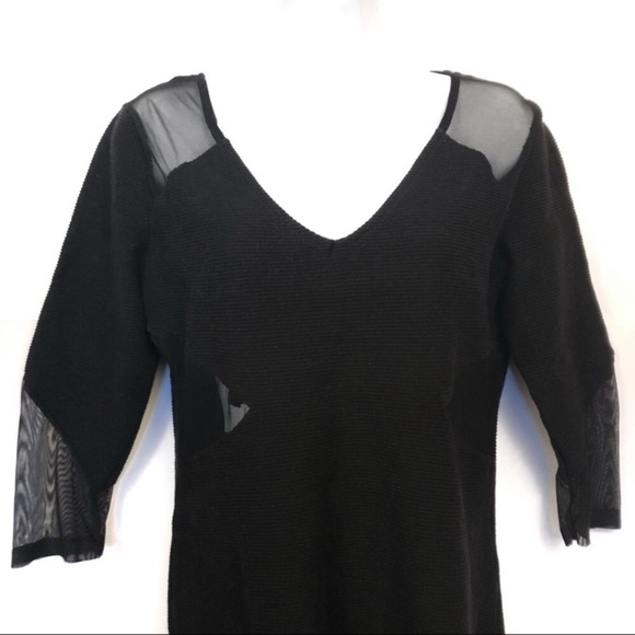 5/$25 Divided Mini Long Sleeve Black Dress Sheer Cut Outs Women's Size Medium - Picture 5 of 8